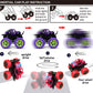 Monster Trucks for Boys, 4 Pack Pull Back Vehicles Cars for Toddlers, 360 Rotation 4 Wheels Drive Durable Friction Cars Powered