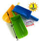 Matty's Toy Stop 9'' Kids Short Handle Sand Scoop Plastic Shovels for Sand & Beach (Yellow, Blue & Green) Gift Set Bundle - 3 Pa