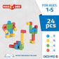 Geomag Magnetic Blocks | 24 Pieces 1.57 inch Large Blocks for Toddlers 1-3 | STEM Preschool Educational Building Cube Set for Cr