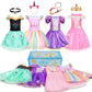 Dulsaera Princess Dress Up For Girls 4-6, Dress Up Clothes For Little Girls 3T-4T, Costumes With Crown Christmas Birthday Gift