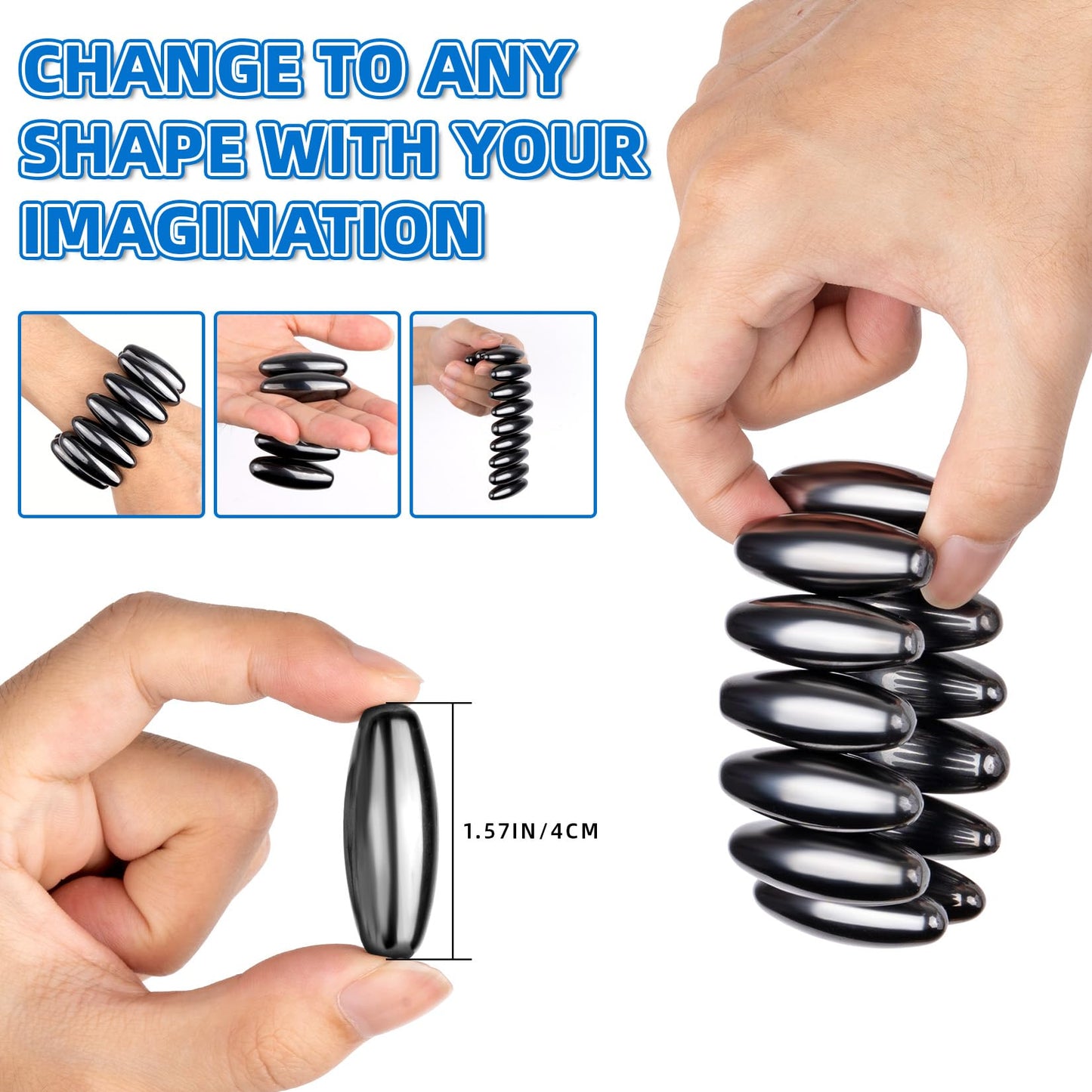 Vndueey Rainbow Ferrite Putty Magnet Fidget Toys For Adults,Magnets Rocks Fridge Magnets Desk Toys For Office-(16 Pack)