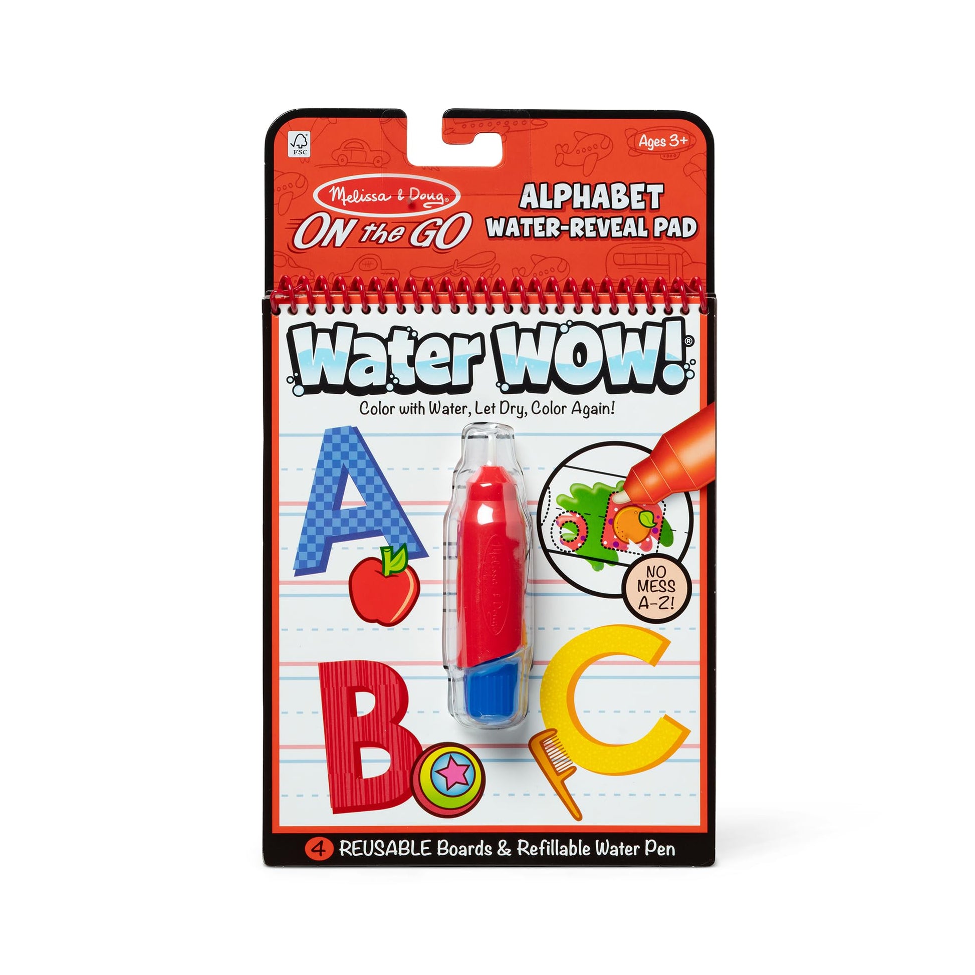 Melissa & Doug On the Go Water Wow! Reusable Water-Reveal Activity Pad - Alphabet - FSC Certified