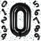 Flyloons 0 number Black Foil Balloon 16 inch Size Birthday Decoration Items | 1st Year Balloons | Zero