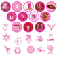 Cinrobiye 24 PCS Pink Western Cowgirl Party Stampers - Wild West Birthday Favors for Girls, Barn & Wooden House Party Supplies,