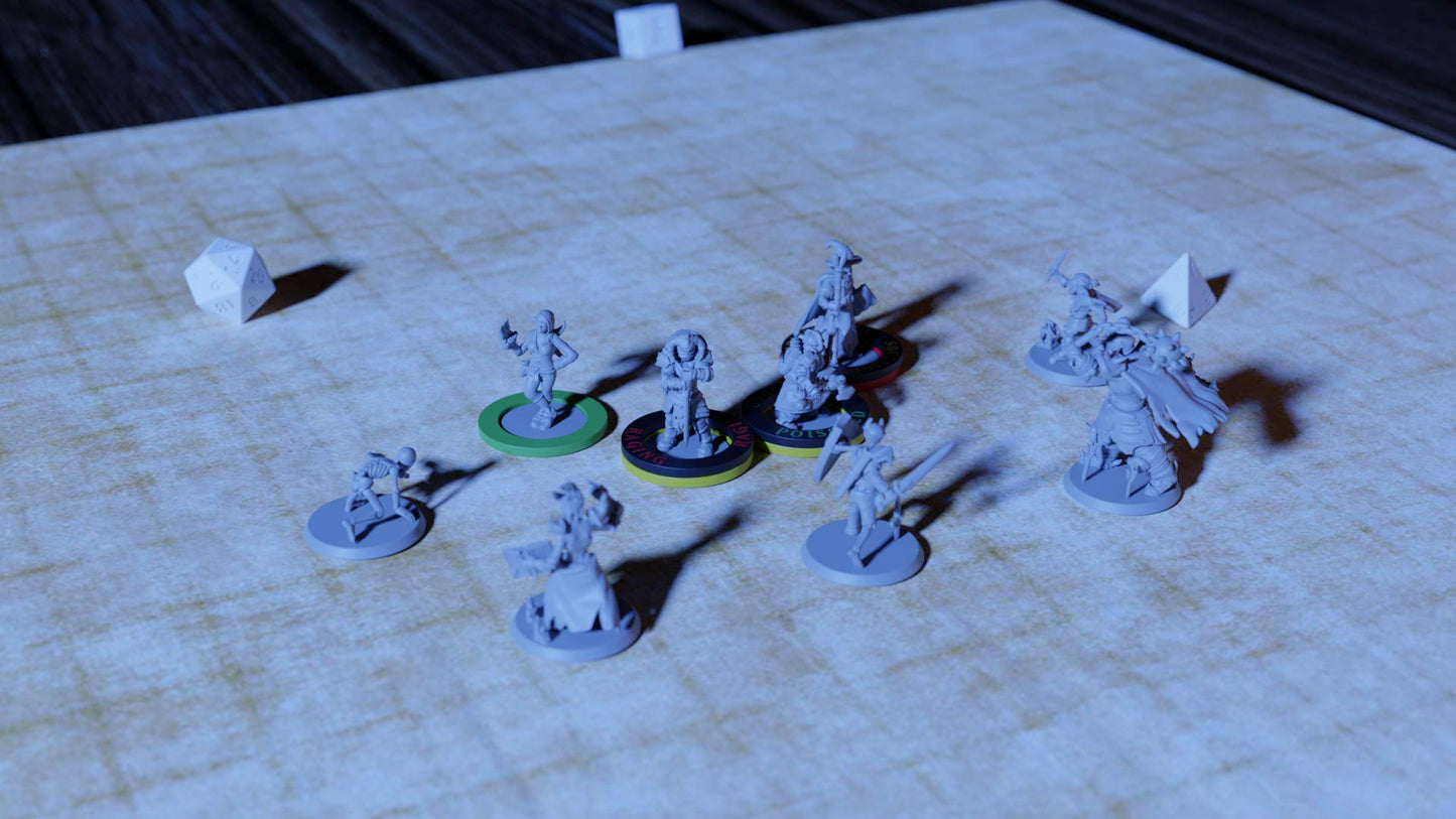 Citadel Black Health & Condition Rings - 80 Pack - Double-Sided Plastic, 30 Conditions, 4 Health Markers - D&D 5th Edition