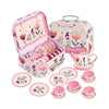 Fairy Toona Floral Tea Party Set for Little Girls Ages 3-6, 15-Piece Pretend Play Kitchen Toys with Teapot, Cups, Plates & Stora