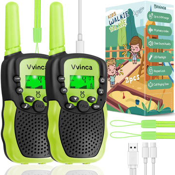 Vvinca Walkie Talkies For Kids, Rechargeable Toys For Ages 3 4 5-7 8-12 Year Old Boys Girls With Flashlight 22Ch 2 Way Radio, 3 