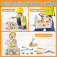Aliex Wooden Kids Tool Set, 30pcs Toy Tools for Toddlers with Vest, Tool Kit Toddler Montessori Stem Learning Educational Toys f