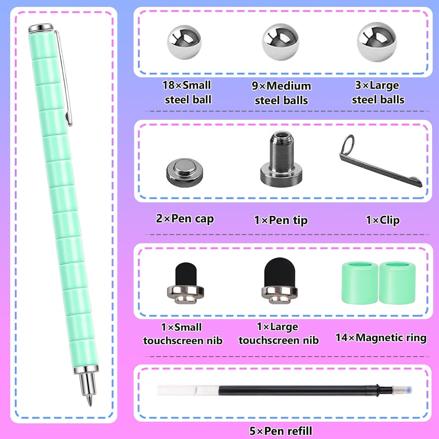 YYMHMF Magnetic Fidget Pens Girls Gifts - Unique Birthday Gifts For Women  Novelty Christmas Stocking Stuffers For 8 9 10 11 12 13 14 15 16 Year Old Boys Girls  Cool Gadget Anxiety Relief For mature-themeds