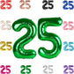25 Balloon Number, Green Number 25Th Birthday Balloons 40 Inch, 25 Or 52 Years Old Green Birthday Decorations For Men Women, 25T