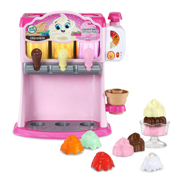 LeapFrog Count and Swirl Ice Cream Maker Playset for Kids Ages 2 Years and up, Pink