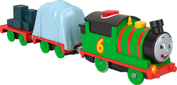 ​Thomas & Friends Motorized Toy Train Talking Percy Battery-Powered Engine With Sounds & Phrases For Pretend Play Preschool Kids Ages 3+ Years