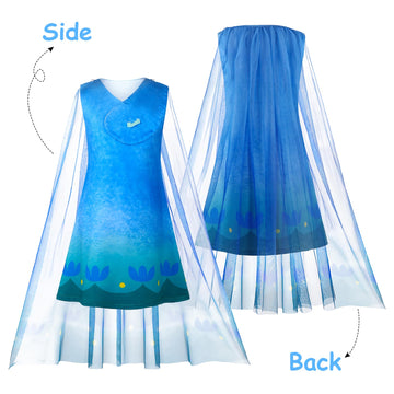 Adreit Toddler Princess Poppy Costume Dress For Girls Kids Cosplay Halloween Outfits Dress Up Birthday Party 3-10Years