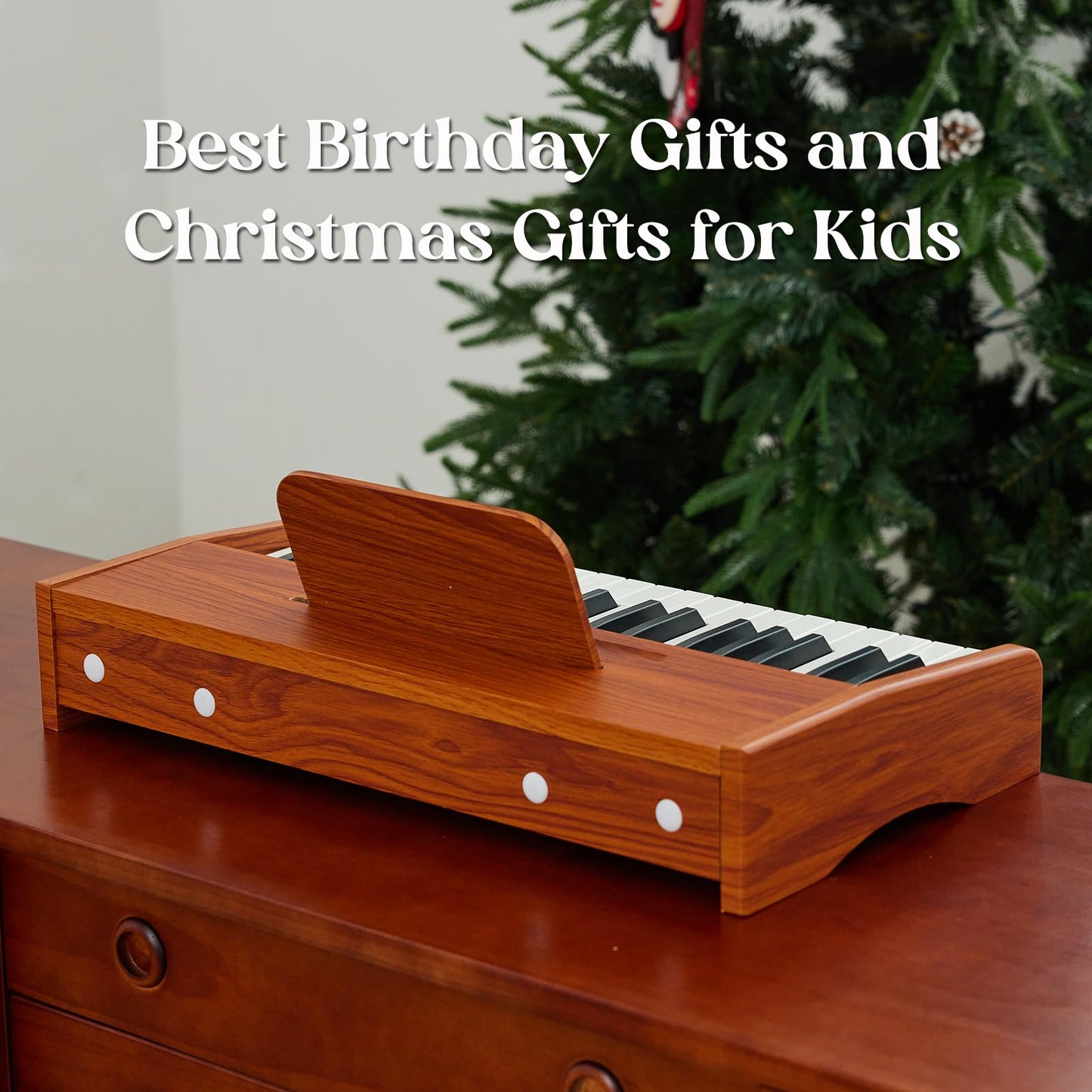 Kids Piano Keyboard, 37 Keys Digital Piano For Children, Toddler Music Educational Instrument Toy Wood Piano For 3+ Girls And Bo