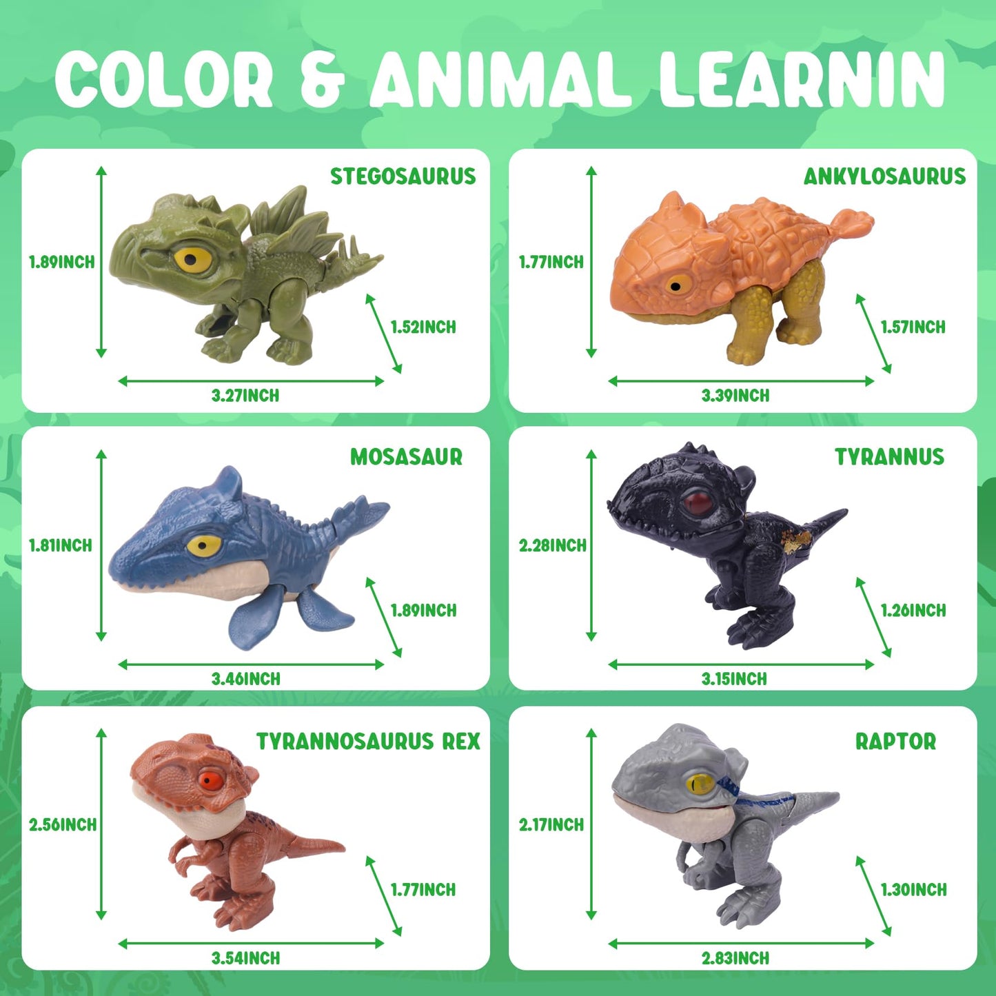 Zwish 6Pcs Biting Finger Dinosaurs Toy Collectibles For Display, Play And Dinosaur Biting Fingers Puppet Model Figure Novelty To