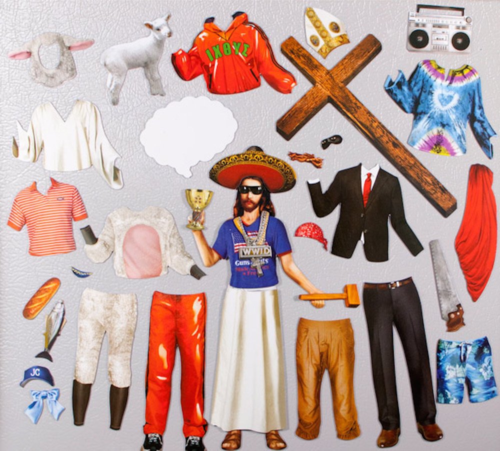 The Unemployed Philosophers Guild What Would Jesus Wear Mix and Match Magnetic Wardrobe - Dress Up Doll Play Set for Your Fridge