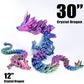 Locyfens Large 30'' 3D Printed Dragon, Articulated 3D Dragon Toys, Long Crystal Dragon Rainbow Red Green Blue