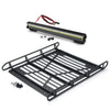 Zolikar Stainless Steel Roof Luggage Rack With Lights Bar For 1/10 Rc Crawler Car Scx10 Iii Upgrades