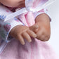 Jc Toys La Baby Caucasian 11-Inch Small Soft Body Baby Doll La Baby | Washable |Removable White & Pink Floral Outfit W/Hat, Pacifier & Blanket | For Children 12 Months +