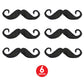 Beistle , 6 Piece Handlebar Hairy Staches, 5 (Black)
