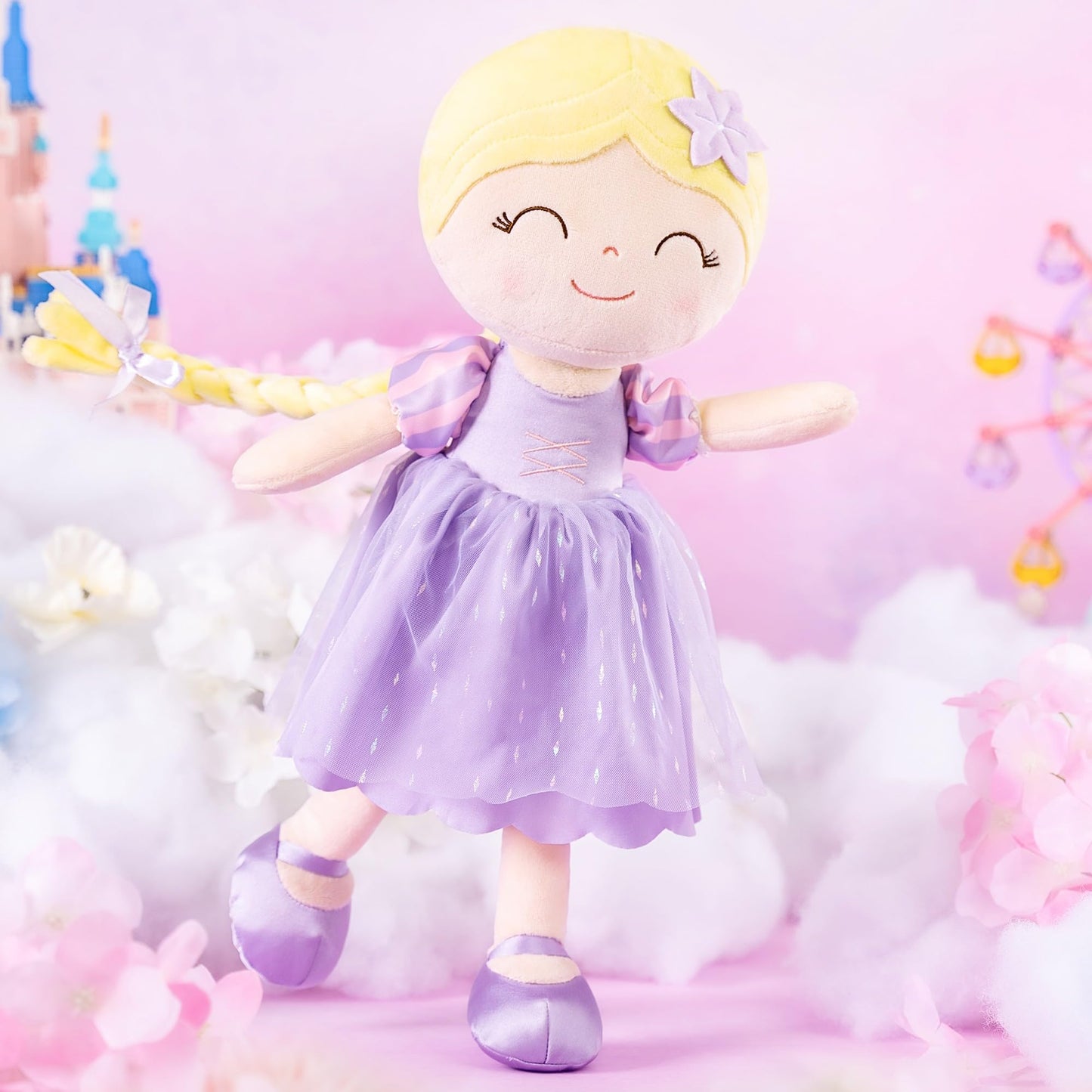 Gloveleya Dolls Princess Girls Toy First Baby Girl Gifts Soft Plush Manor Princess Doll Rapun Lavender 16'