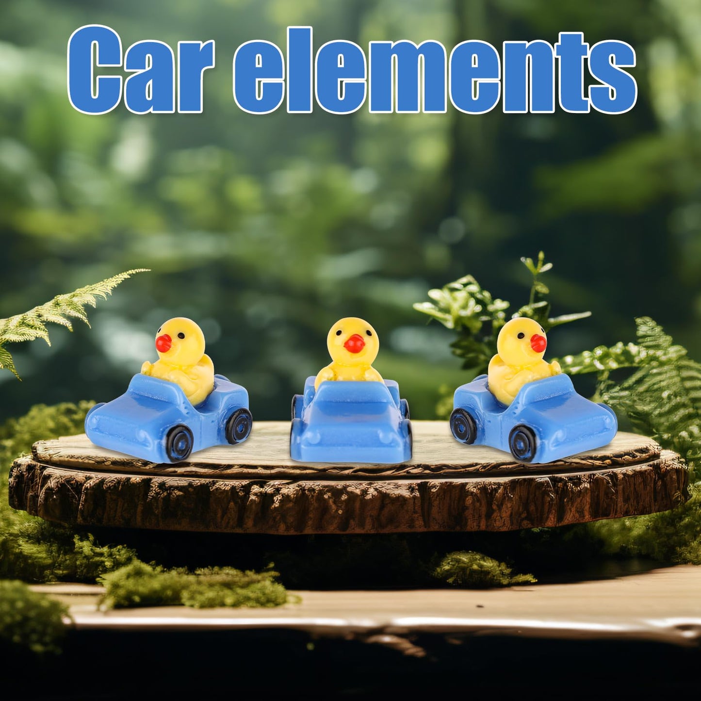 Tinoaly 30pcs Miniature Duck Figures  Whimsical Resin Mini Ducks in a Car  Dark Blue  1:12 Scale  mature-themed  Unisex  Ornament
