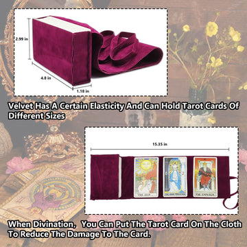 Knana 3Pcs Tarot Card Holder Velvet Tarot Bag Tarot Accessories - Purple&Dark Blue