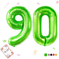 Smlpuame 40 Inch Number Balloon 0-9 Green Large Number 90 Balloons,Digital Balloons For Birthday Party Celebration Decorations S