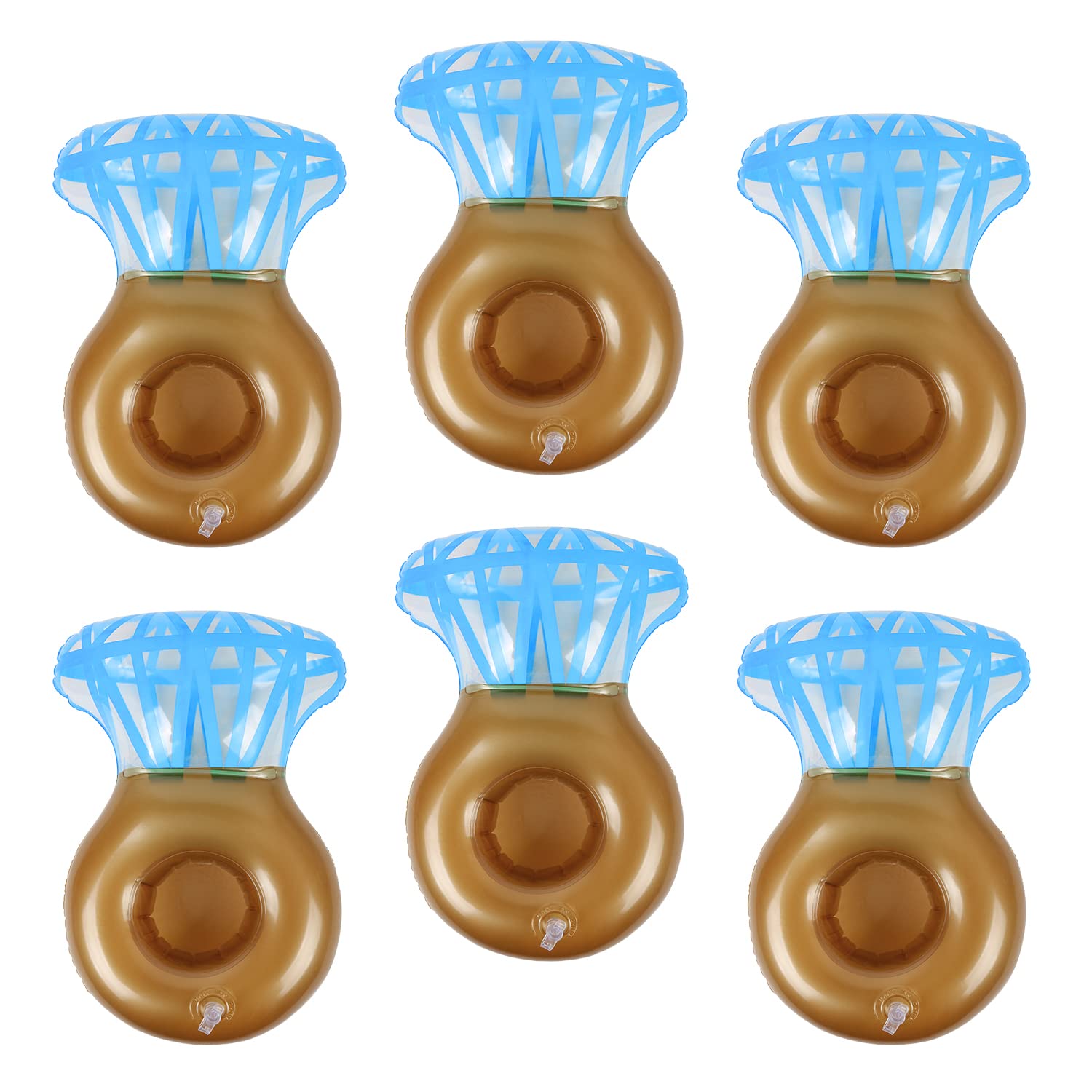 6 Pack Ring Inflatable Drink Holder, Liyde Drink Floaties Floating Drink Holder For Swimming Pool Drink Holder For Pool Party Bachelorette Party Float Decorations Pool Accessories For Adults