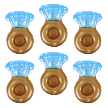 6 Pack Ring Inflatable Drink Holder, Liyde Drink Floaties Floating Drink Holder For Swimming Pool Drink Holder For Pool Party Bachelorette Party Float Decorations Pool Accessories For Adults