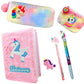 Neel Pack Of 6 Unicorn Stationery Set School Supplies Stationery Diary, Pen, Pencil, Eraser, Pencil Pouch And Fur Coin Pouch Bes