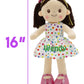 Personalized Rag Dolls for Girls - Custom 16 Inches Soft Plush Snuggle Baby Doll for Toddlers Stuffed Toys - Muecas de Trapo Personalizadas para Nias - Colorful Polka Dot Dress