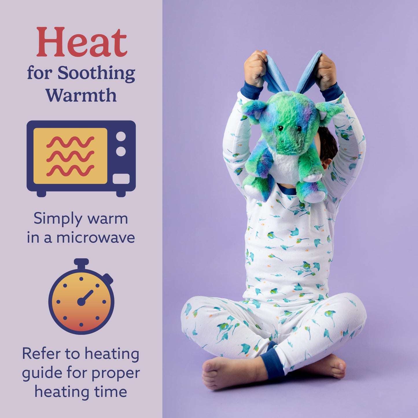 Warmies Microwavable & Weighted Stuffed Animals, Baby Dragon - Heated Stuffed Animal Plushie For Warmth & Comfort - Cute Soft Plush Toys For Adults & Children (Boys, Girls, Babies & Toddlers)