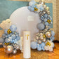 125 Pcs Blue And White Balloon Arch Kit, Light Baby Blue Balloon Garland Kit With Metallic Gold Balloons Nude White Latex Matte