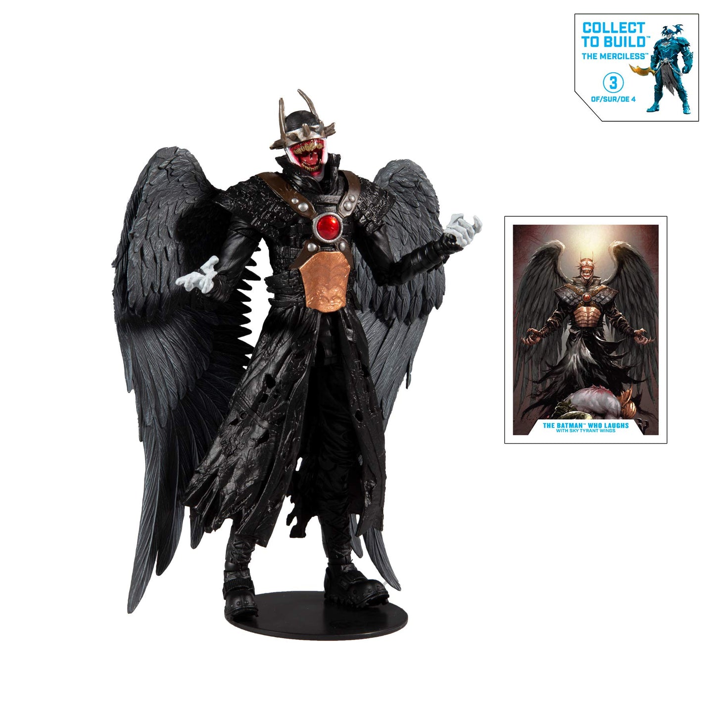 Dc Multiverse Batman Who Laughs With Sky Tyrant Wings 7' Action Figure And Build-A Parts For 'The Merciless' Figure