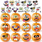 Kockuu 36 Pack Halloween Pumpkin Decorating Stickers, 18 Sheets Mini Vinyl Face Stickers for Kids Party Favors, 36 Colorful Designs