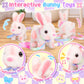 Ninaor Bunny Toys For Kids With Crossbody Bags, Interactive Rabbit Toys With Sounds Jumping Wiggling Ears, Pretend Play Robot Pe