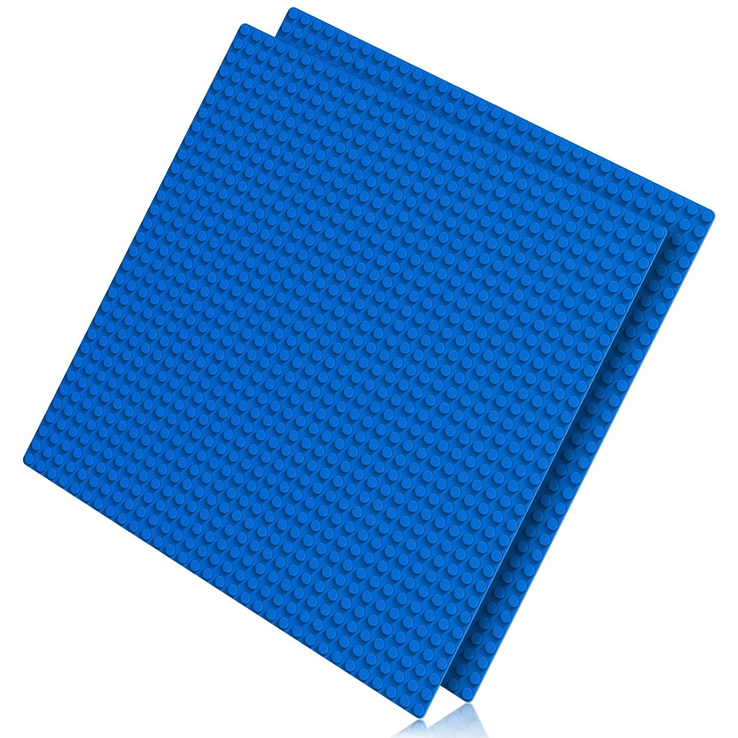 Pokiiulk Classic Baseplates Building Plates  2 Pack 10 x 10 Building Bases Compatible with All Major Brands  Classic Basplates for Bricks with 32 Studs (Blue)