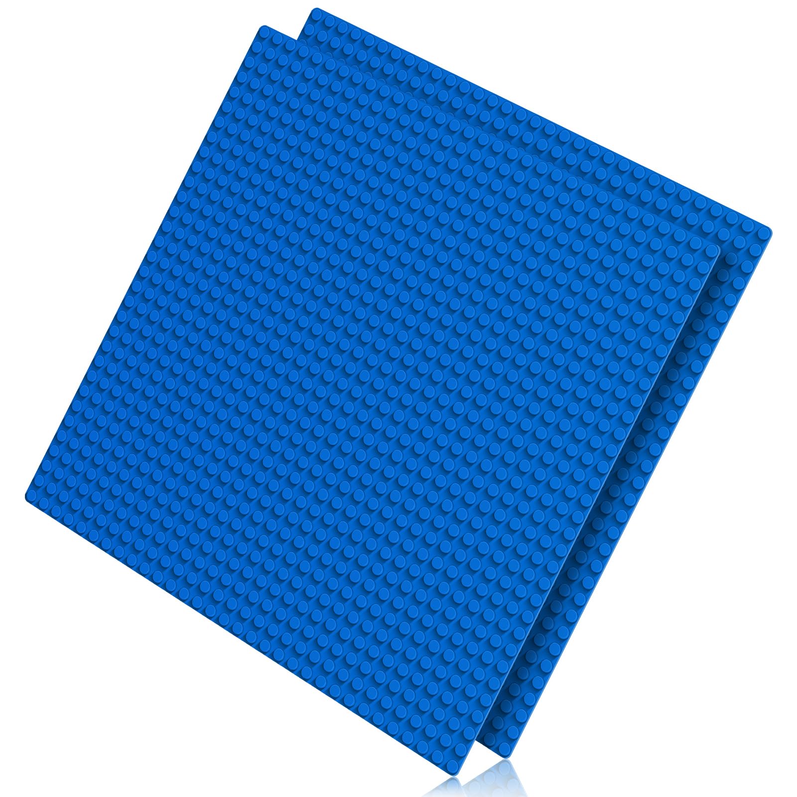 Pokiiulk Classic Baseplates Building Plates  2 Pack 10 x 10 Building Bases Compatible with All Major Brands  Classic Basplates for Bricks with 32 Studs (Blue)