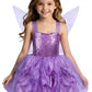 Soyoekbt Fairy Costume For Girls Princess Tutu Dress With Butterfly Wings For Girls Birthday Party Dress Up (Purple, 3-4 Years)
