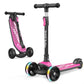 Besrey Kick Scooter For Kids Ages 310, 3 Wheel Scooter For Kids With Adjustable Height, Folding Kids Scooter With Led Light Whe