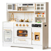 Interactive Wooden Play Kitchen Set For Kids Realistic Features With Extended Storage And 15 Kitchen Accessories, Ideal Pretend 