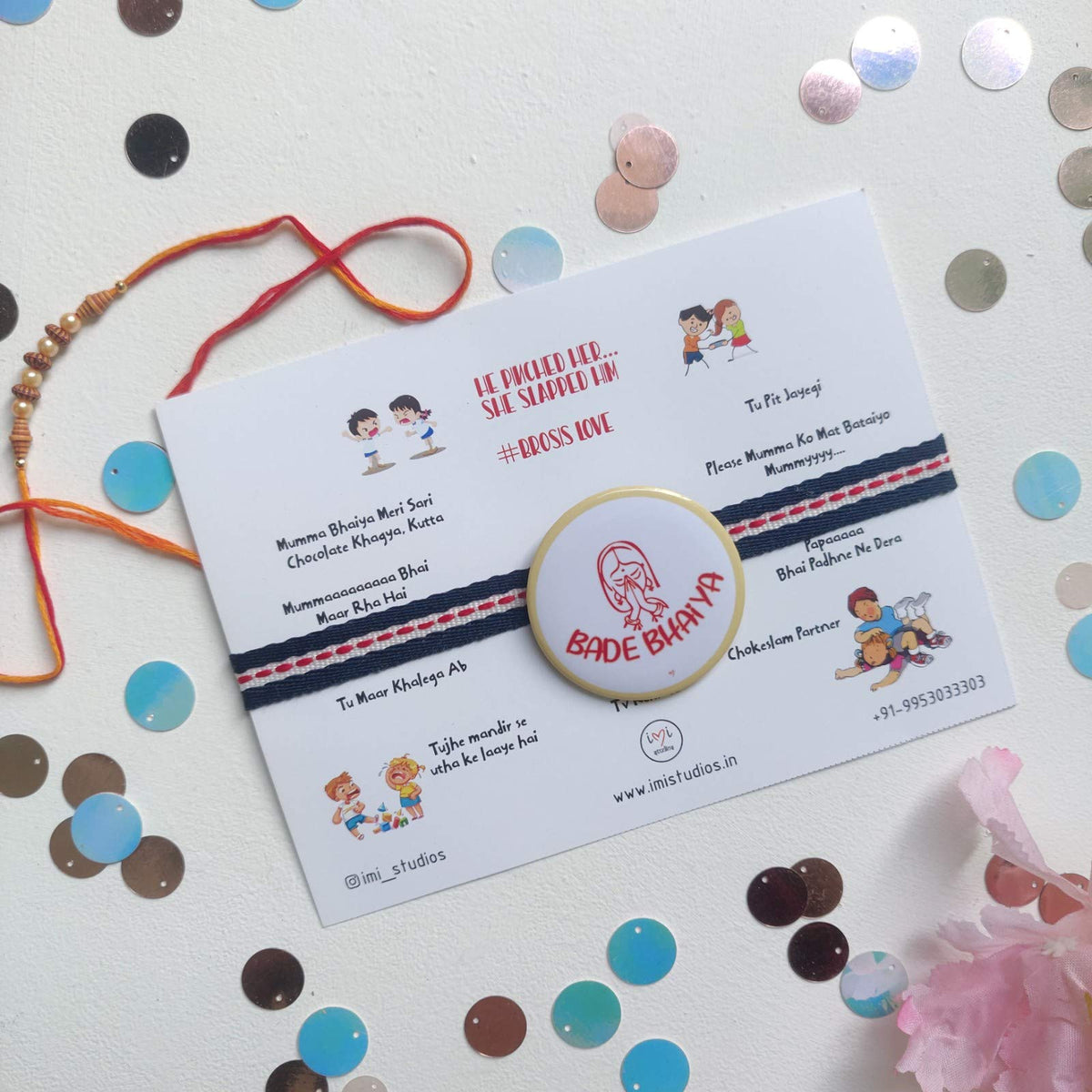 Imi Studios Bade Bhaiya Badge Rakhi For Brothers Rakshabandhan