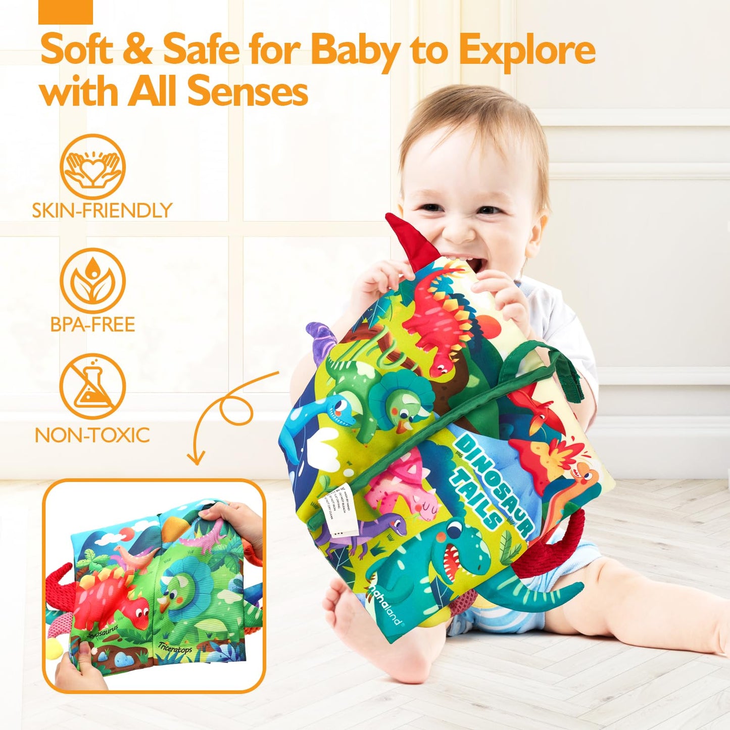Hahaland Baby Books 0-6 Months,Infant Tummy Time Toy High Contrast Sensory Baby Toys 6 To 12 Months Touch Feel Book Baby Valentines Gifts For Boy Girl 0-3 Months Book Early Learning Toy