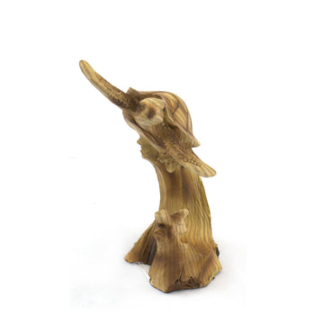 Wondermolly Marine Life Swimming Sea Turtle On Woodlike Figurine