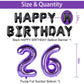 Naninuneno 26Th Birthday Decorations Set For Girl Women Boy Men,Purple Black 26 Happy Birthday Balloons Supplies With Purple Num