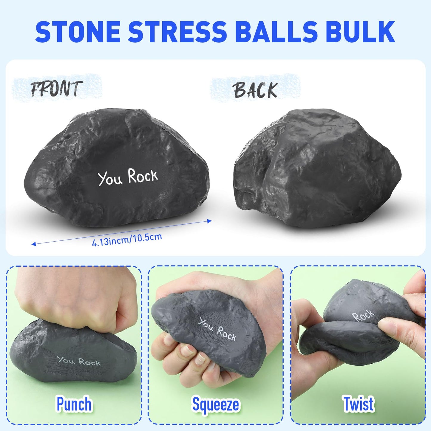 Gemscream Stress Balls for mature-themeds Funny Inspirational Stress Reliever Squeezable Mini Foam Balls Motivational Funny Stress Relief Gifts Appreciation Gifts(20 Pcs Stone)