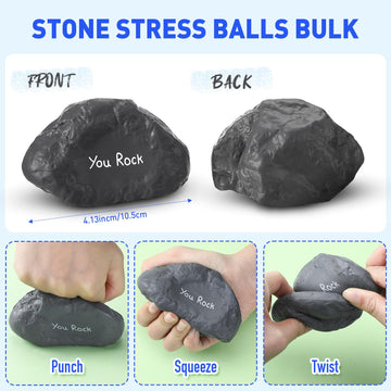 Gemscream Stress Balls for mature-themeds Funny Inspirational Stress Reliever Squeezable Mini Foam Balls Motivational Funny Stress Relief Gifts Appreciation Gifts(20 Pcs Stone)
