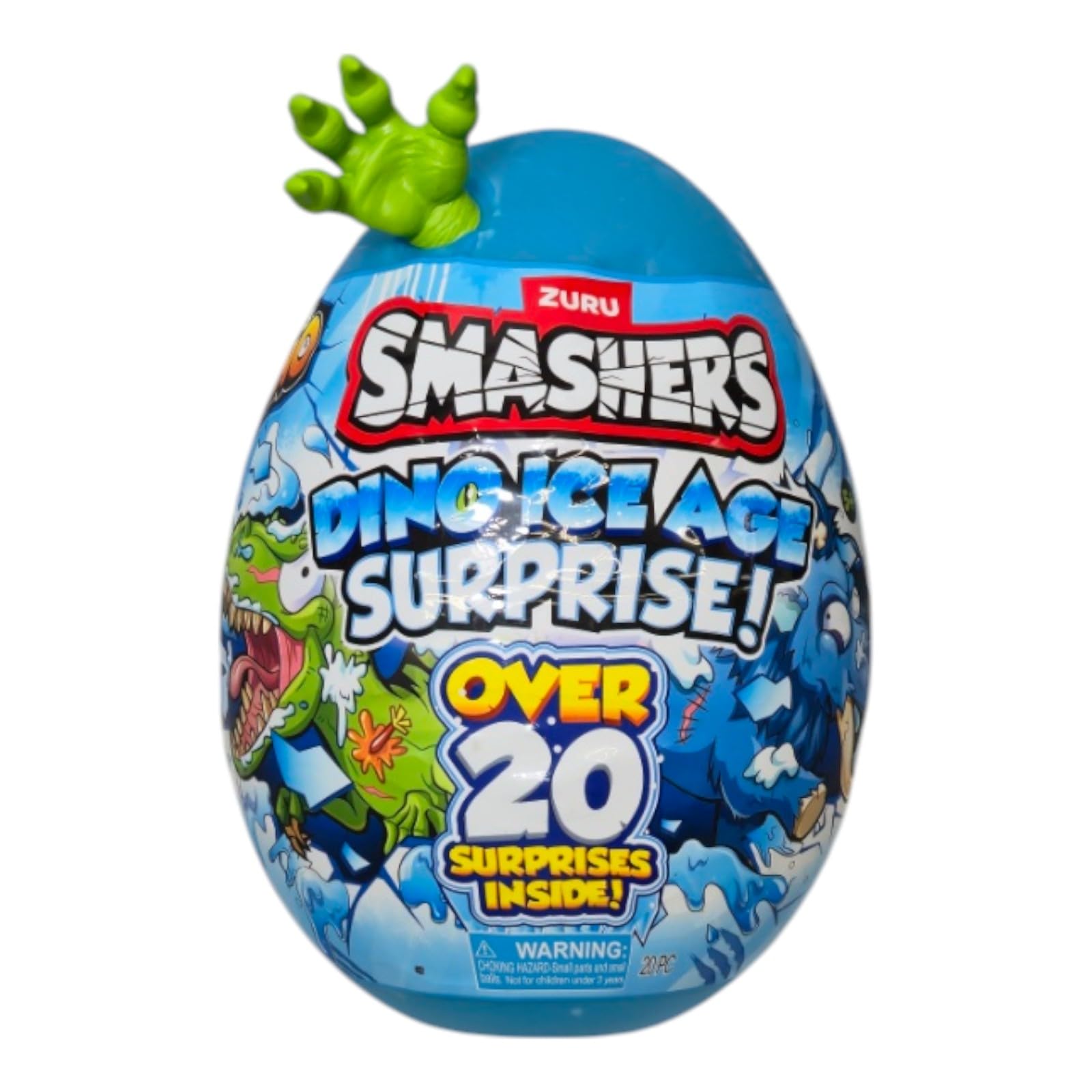 Smashers Dino Ice Age Raptor Series 3 by ZURU Surprise Egg with Over 20 Surprises! - Slime  Dinosaur Toy  Collectibles  Toys for Boys and Kids (Raptor)   Blue