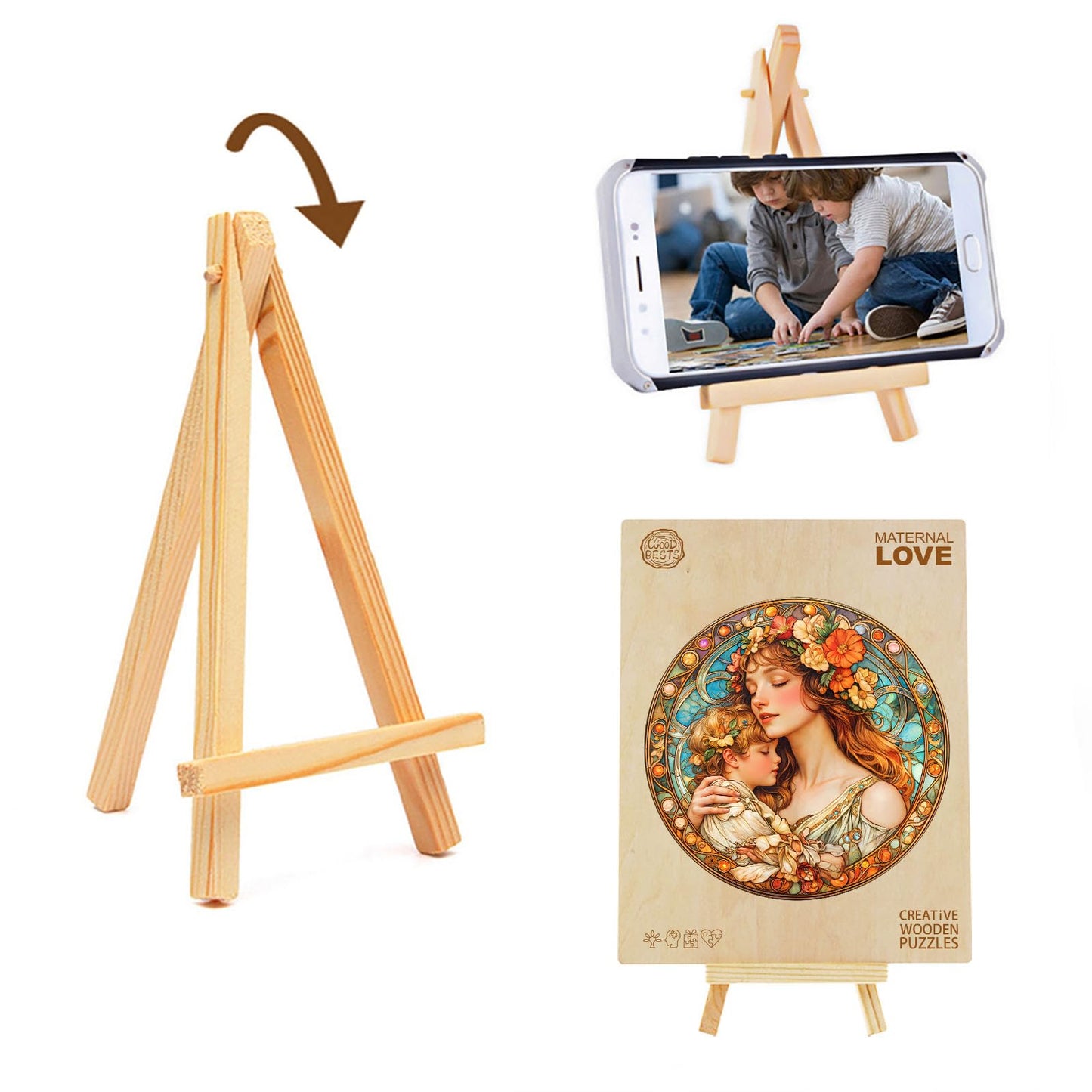 Jigfoxy Wooden Puzzle for mature-themeds  Mom Mary Jigsaw Puzzles for mature-themed  Unique Animal Shape Wood Cut Puzzles  Christmas Thanksgiving Gifts for Friends Family (L-13.4 * 13.4in-300pcs)